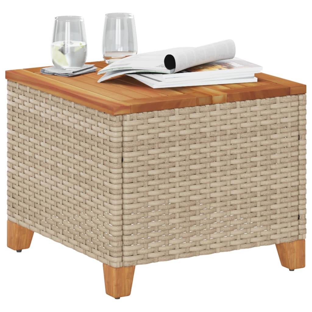ComfortXL - Table Basse pour Salon de Jardin Beige Carrée, Structure en Polyrotin et Plateau Bois – ComfortXL Outdoor Living - Image 3