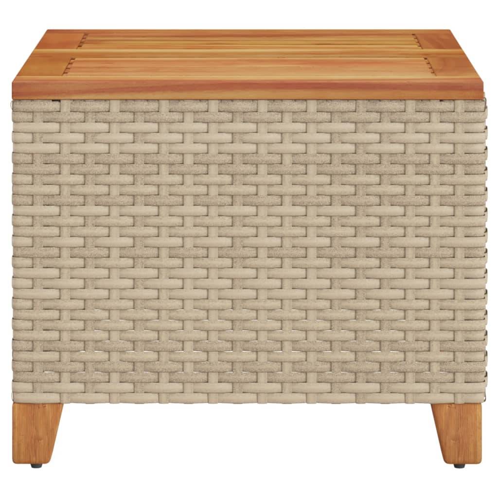 ComfortXL - Table Basse pour Salon de Jardin Beige Carrée, Structure en Polyrotin et Plateau Bois – ComfortXL Outdoor Living - Image 5