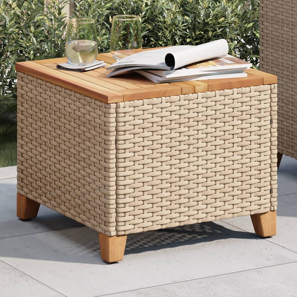 ComfortXL - Table Basse pour Salon de Jardin Beige Carrée, Structure en Polyrotin et Plateau Bois – ComfortXL Outdoor Living - Image 4