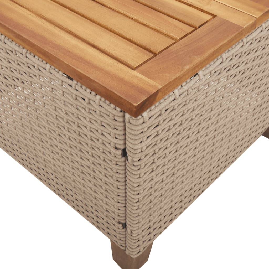 ComfortXL - Table Basse pour Salon de Jardin Beige Carrée, Structure en Polyrotin et Plateau Bois – ComfortXL Outdoor Living - Image 8