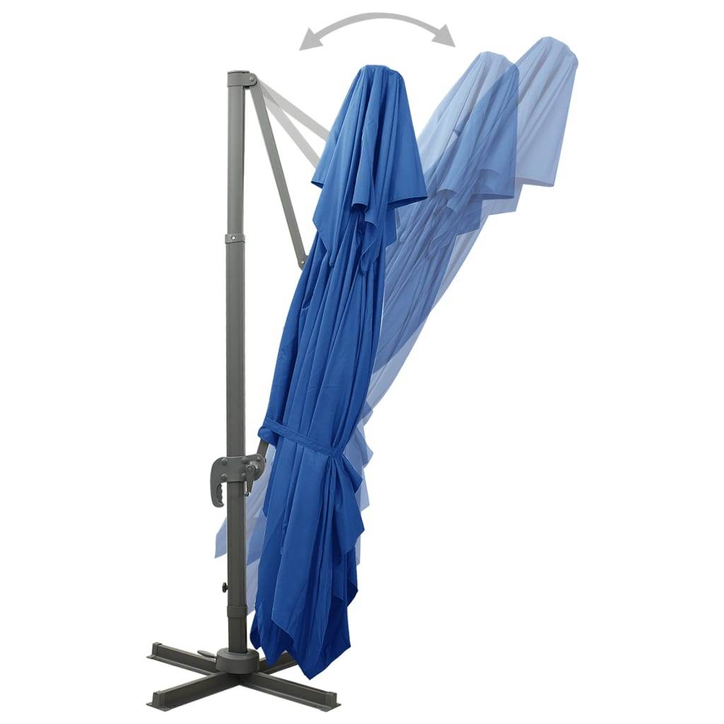 Helloshop26 - Parasol déporté à double toit 400 x 300 cm bleu - Imagen 5