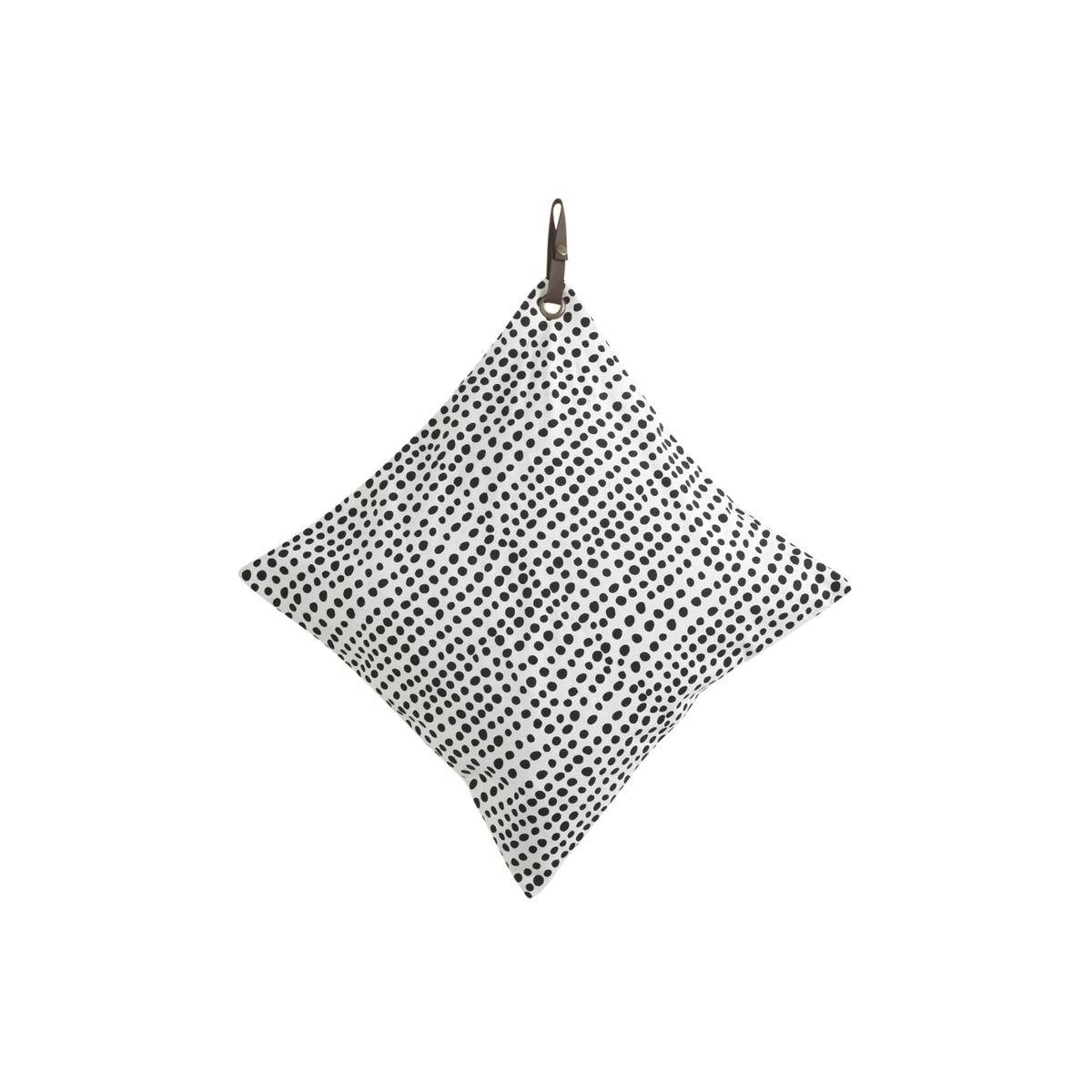Aubry Gaspard - Coussin blanc à pois noirs 45 x 45 Pois - Image 1