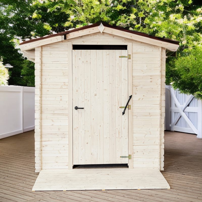 Habrita - Abri WC bois massif avec plancher adapté aux Personnes à Mobilité Réduite /  20 mm / ALPINA TOILETTES SECHES PMR / surface extérieure : 6,71 m2 - Imagen 1