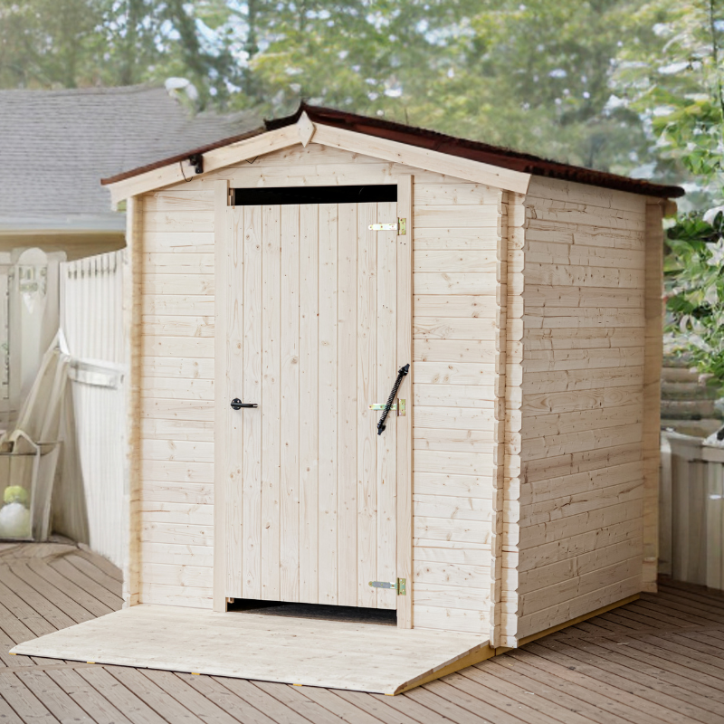 Habrita - Abri WC bois massif avec plancher adapté aux Personnes à Mobilité Réduite /  20 mm / ALPINA TOILETTES SECHES PMR / surface extérieure : 6,71 m2 - Imagen 2