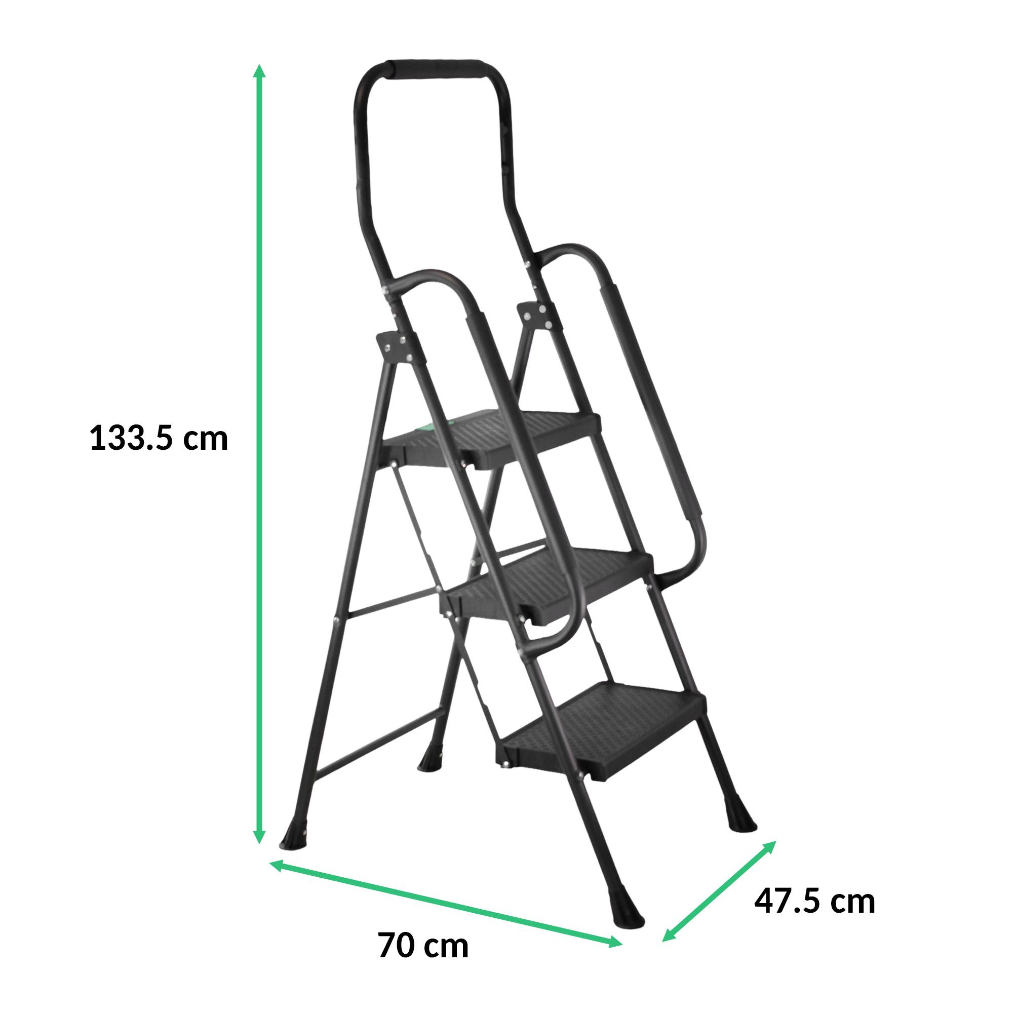 Fishtec - Escabeau Pliant FISHTEC 3 Marches Acier Rampes 150kg - Image 9