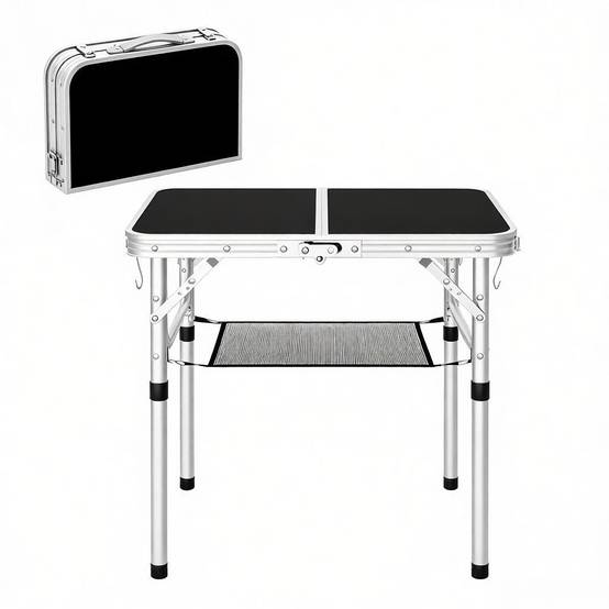 Table de camping pliante Aluminium pour jardin et plage Hauteur réglable 60x40cm Noir - ComfortXL Outdoor Living - Image 4