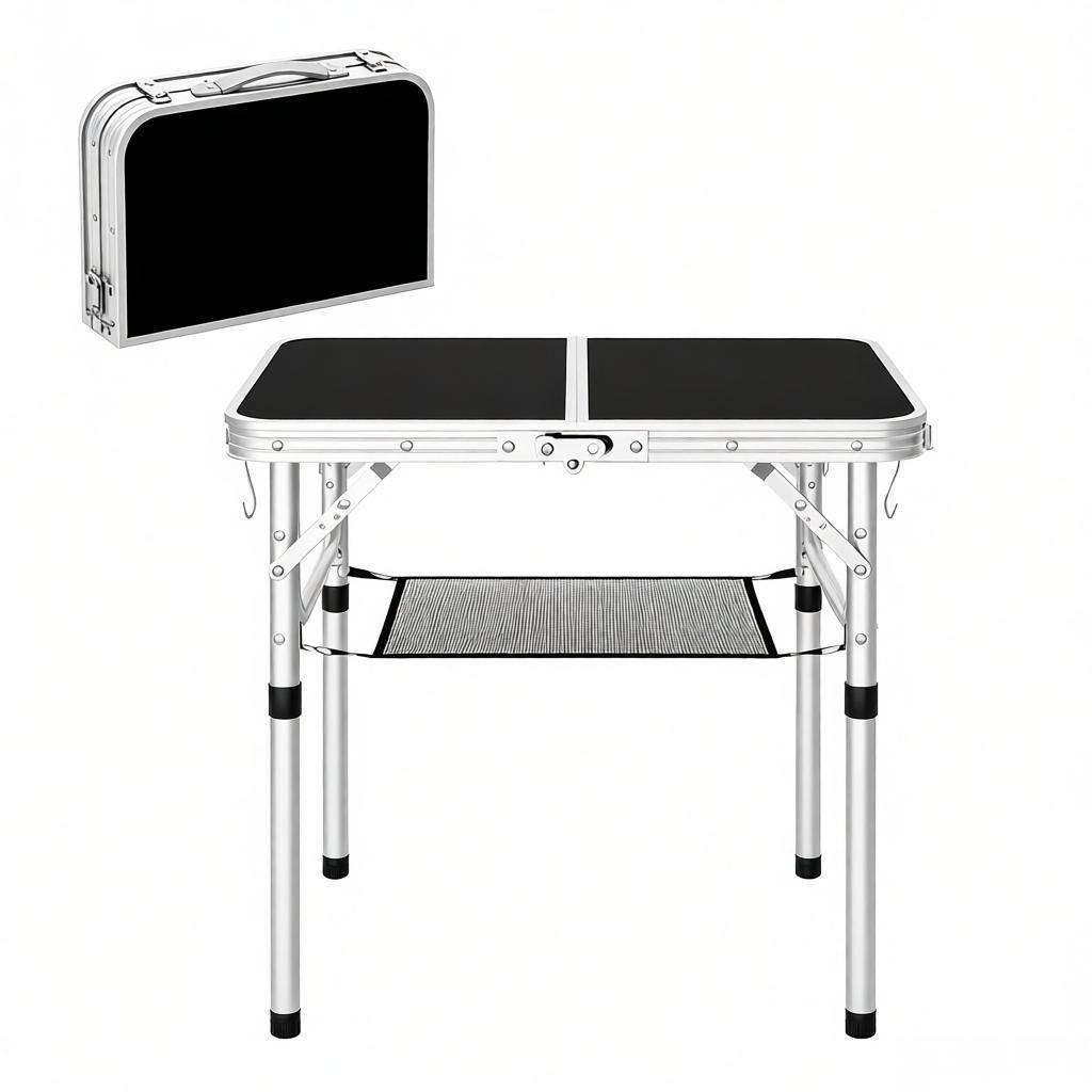 Table de camping pliante Aluminium pour jardin et plage Hauteur réglable 60x40cm Noir - ComfortXL Outdoor Living - Image 4