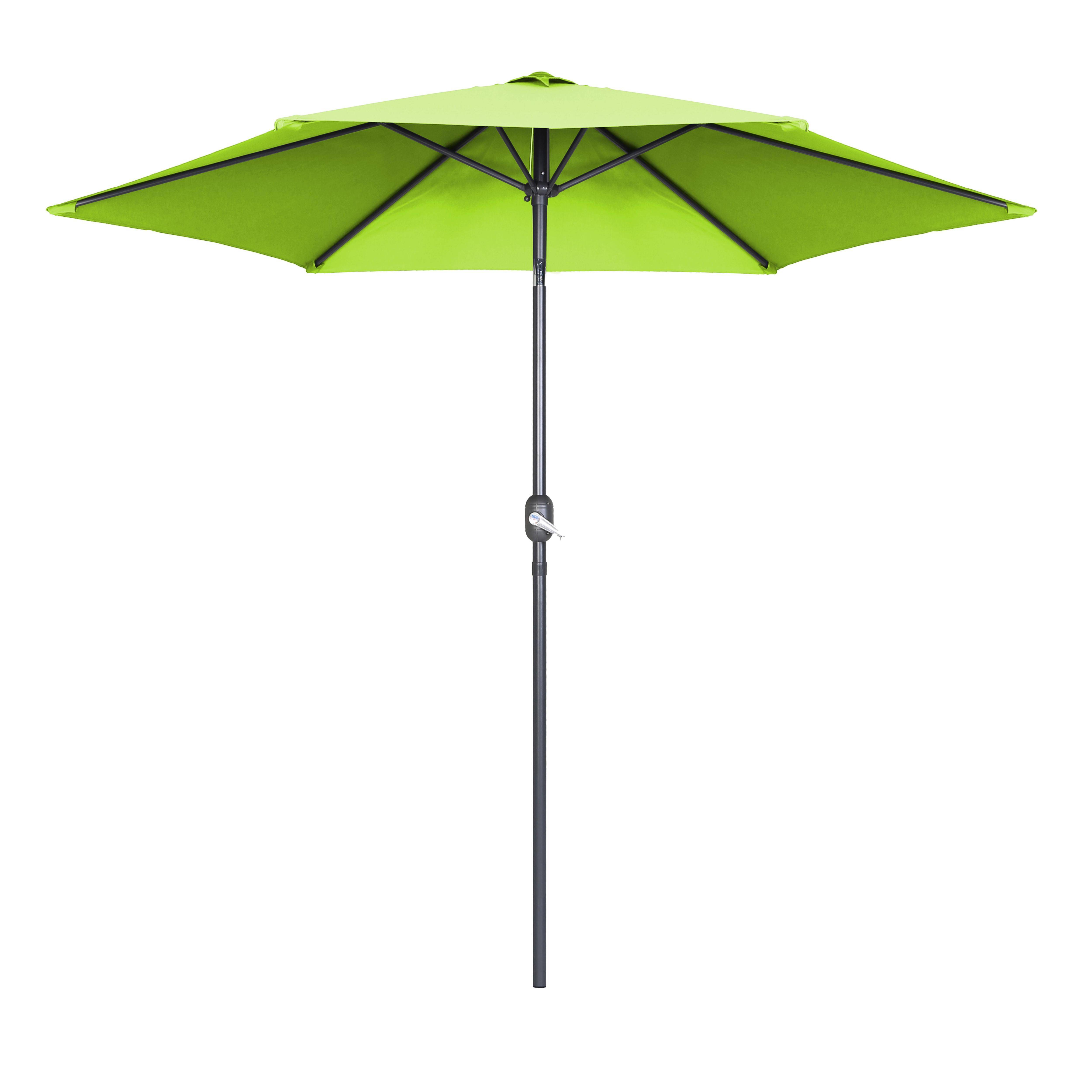 Oviala - Parasol droit 3m inclinable à manivelle en aluminium vert Matera - Oviala - Imagen 1
