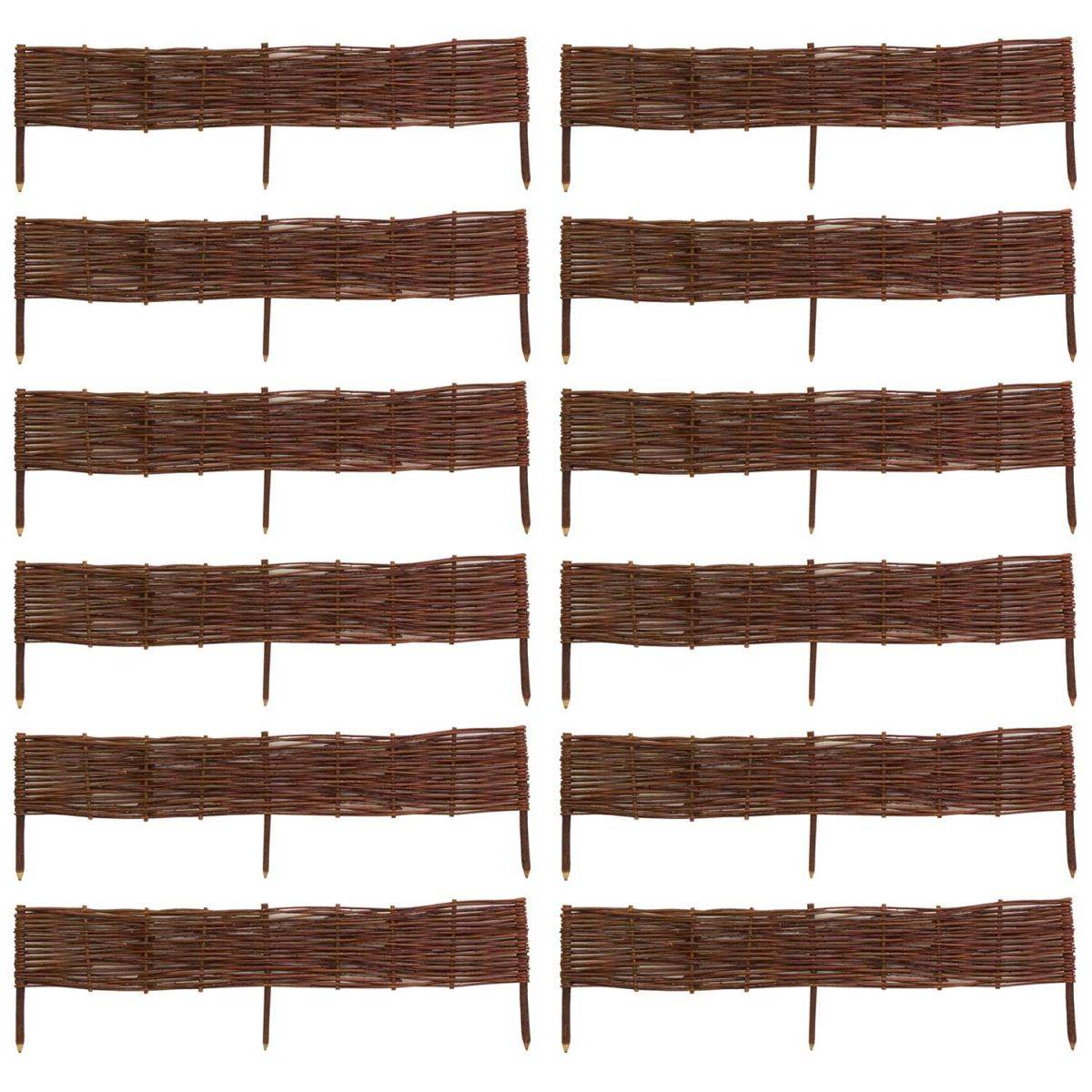 Aubry Gaspard - Bordures en osier tressé naturel (Lot de 12) - Imagen 1