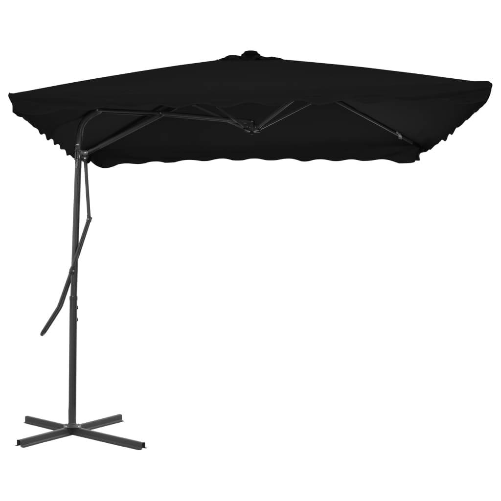 Helloshop26 - Parasol d'extérieur avec mât en acier 250 x 250 x 230 cm noir - Imagen 2