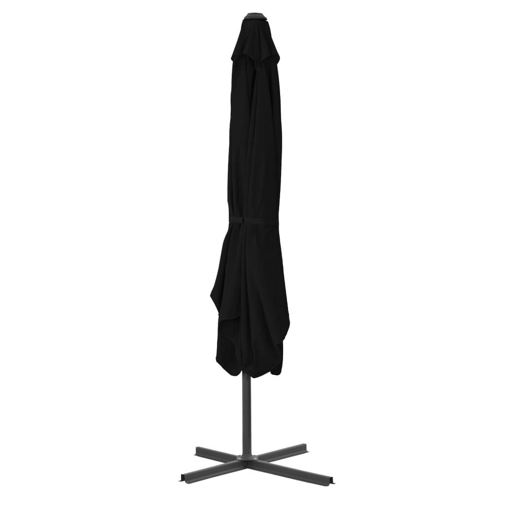 Helloshop26 - Parasol d'extérieur avec mât en acier 250 x 250 x 230 cm noir - Imagen 3
