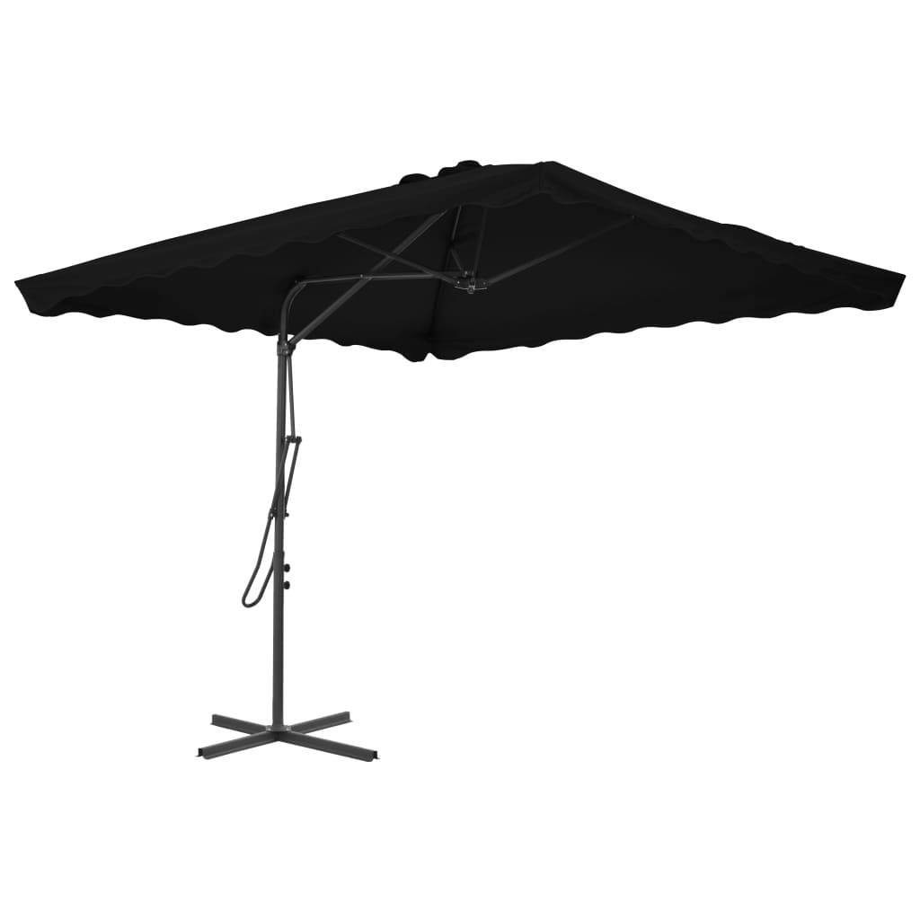 Helloshop26 - Parasol d'extérieur avec mât en acier 250 x 250 x 230 cm noir - Imagen 1