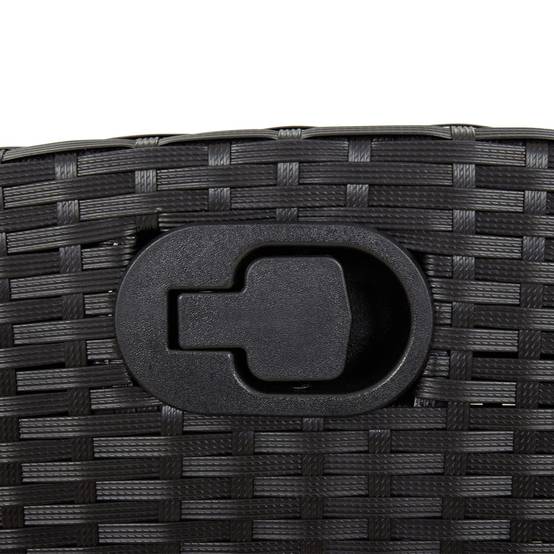 Fauteuil de Jardin Inclinable en Résine Tressée avec Coussin Confort pour Balcon Détente Noir – ComfortXL Outdoor Living - Image 8