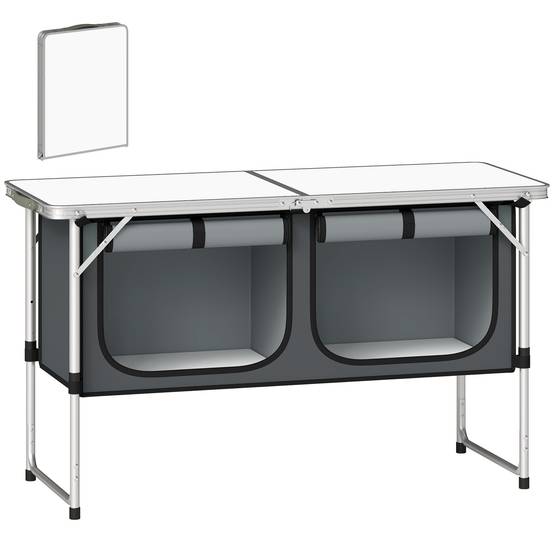 Armoire de camping pliante aluminium argent 120 x 47 x 70 cm - PANGIVO - Image 1