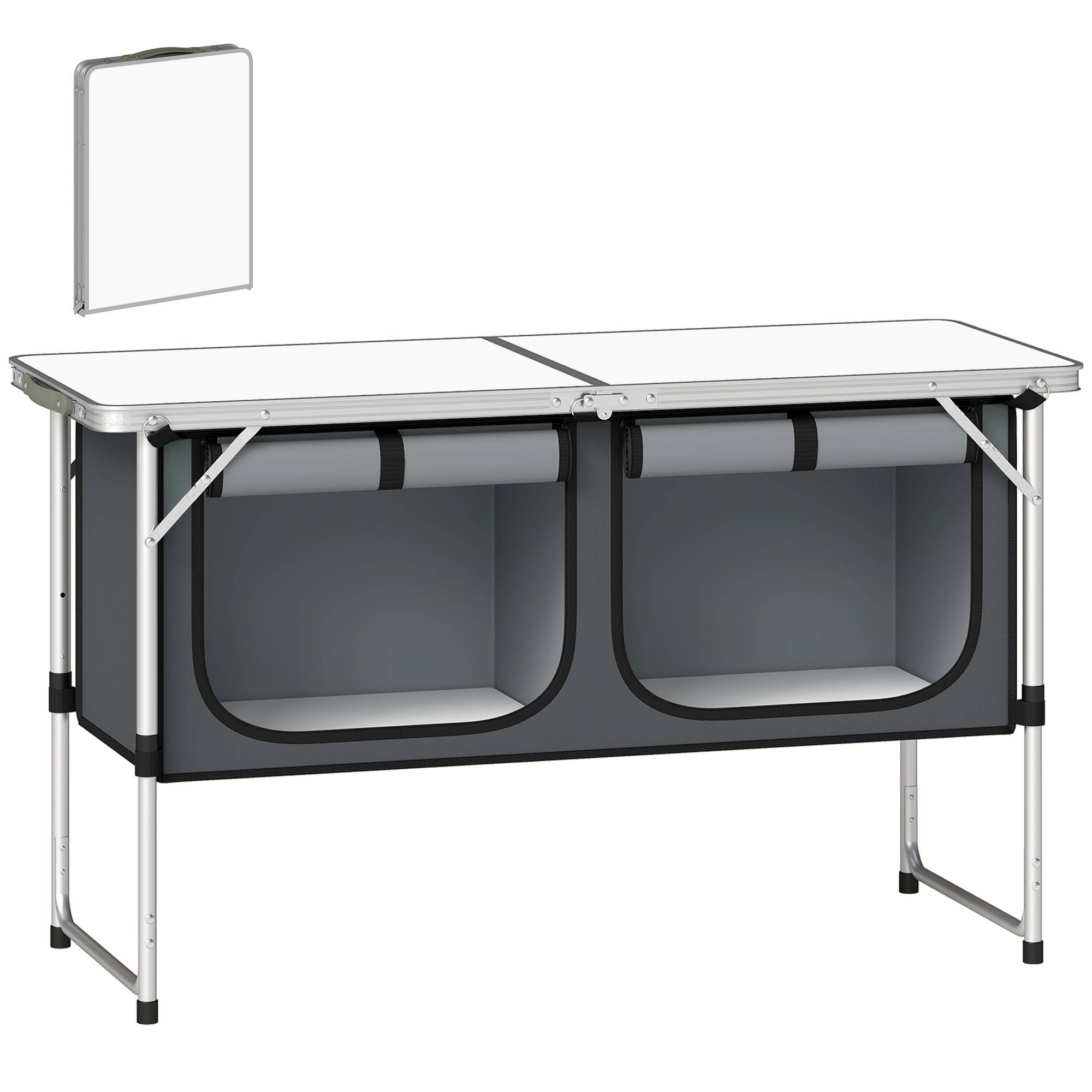 Armoire de camping pliante aluminium argent 120 x 47 x 70 cm - PANGIVO