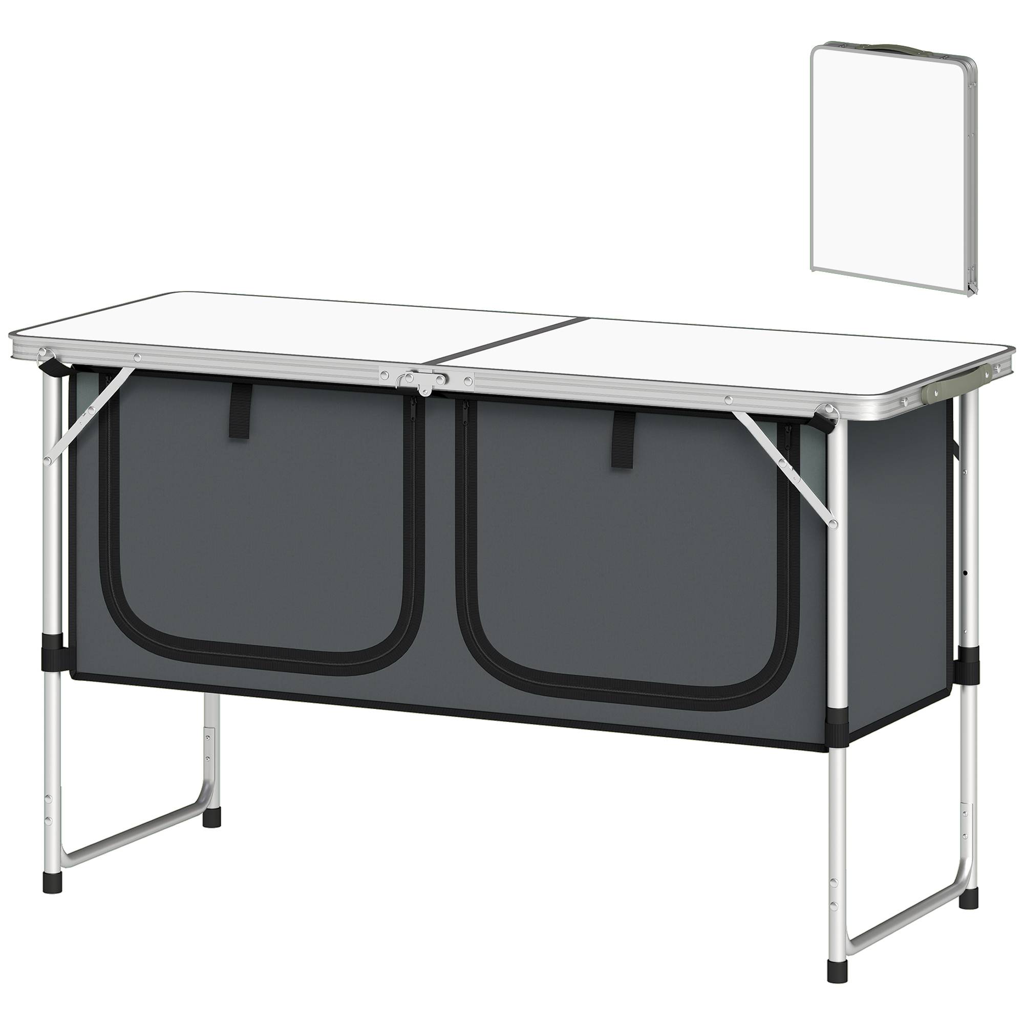 Armoire de camping pliante aluminium argent 120 x 47 x 70 cm - PANGIVO - Image 2