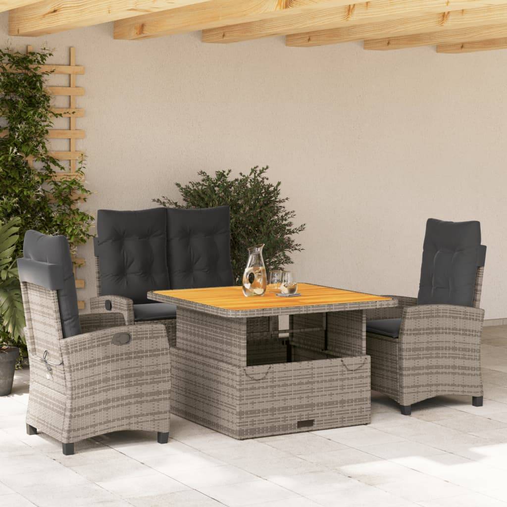 ComfortXL - Salon de Jardin Gris 4 Places avec Banc 2 Personnes et 2 Fauteuils Inclinables, Table Réglable – ComfortXL Outdoor Living - Image 1