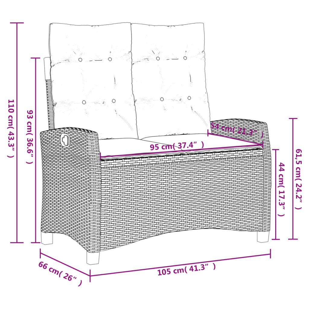 ComfortXL - Salon de Jardin Gris 4 Places avec Banc 2 Personnes et 2 Fauteuils Inclinables, Table Réglable – ComfortXL Outdoor Living - Image 10