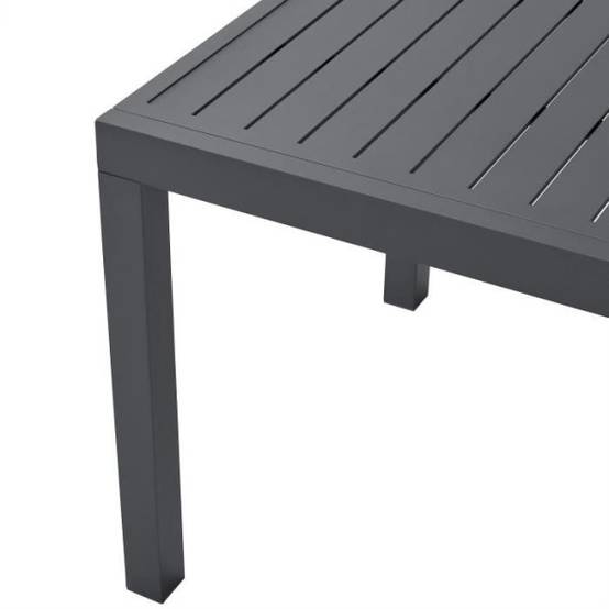 Table de jardin extensible rectangulaire 6 a 10 personnes - Structure aluminium - L 135-270 x P 90 x H 75 cm - Gris foncé - Image 6