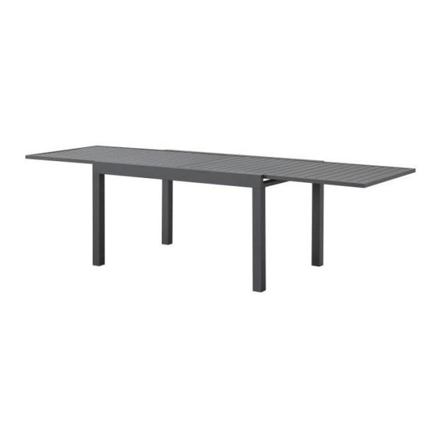 Table de jardin extensible rectangulaire 6 a 10 personnes - Structure aluminium - L 135-270 x P 90 x H 75 cm - Gris foncé - Image 4
