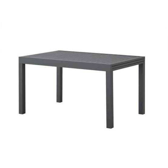 Table de jardin extensible rectangulaire 6 a 10 personnes - Structure aluminium - L 135-270 x P 90 x H 75 cm - Gris foncé - Image 1