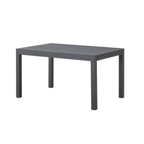 Table de jardin extensible rectangulaire 6 a 10 personnes - Structure aluminium - L 135-270 x P 90 x H 75 cm - Gris foncé - Image 1