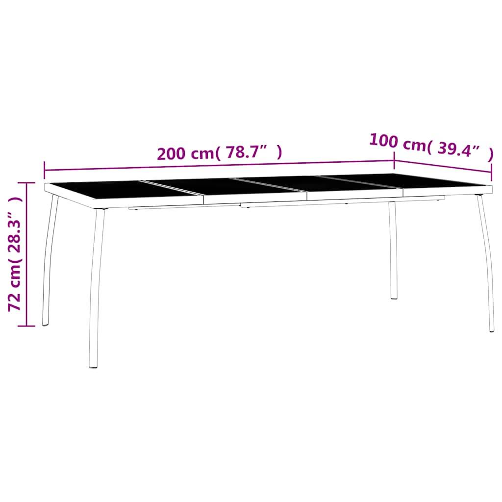 PANGIVO - Table de Jardin Anthracite 200 x 100 x 72 cm Treillis d'Acier - PANGIVO - Image 7