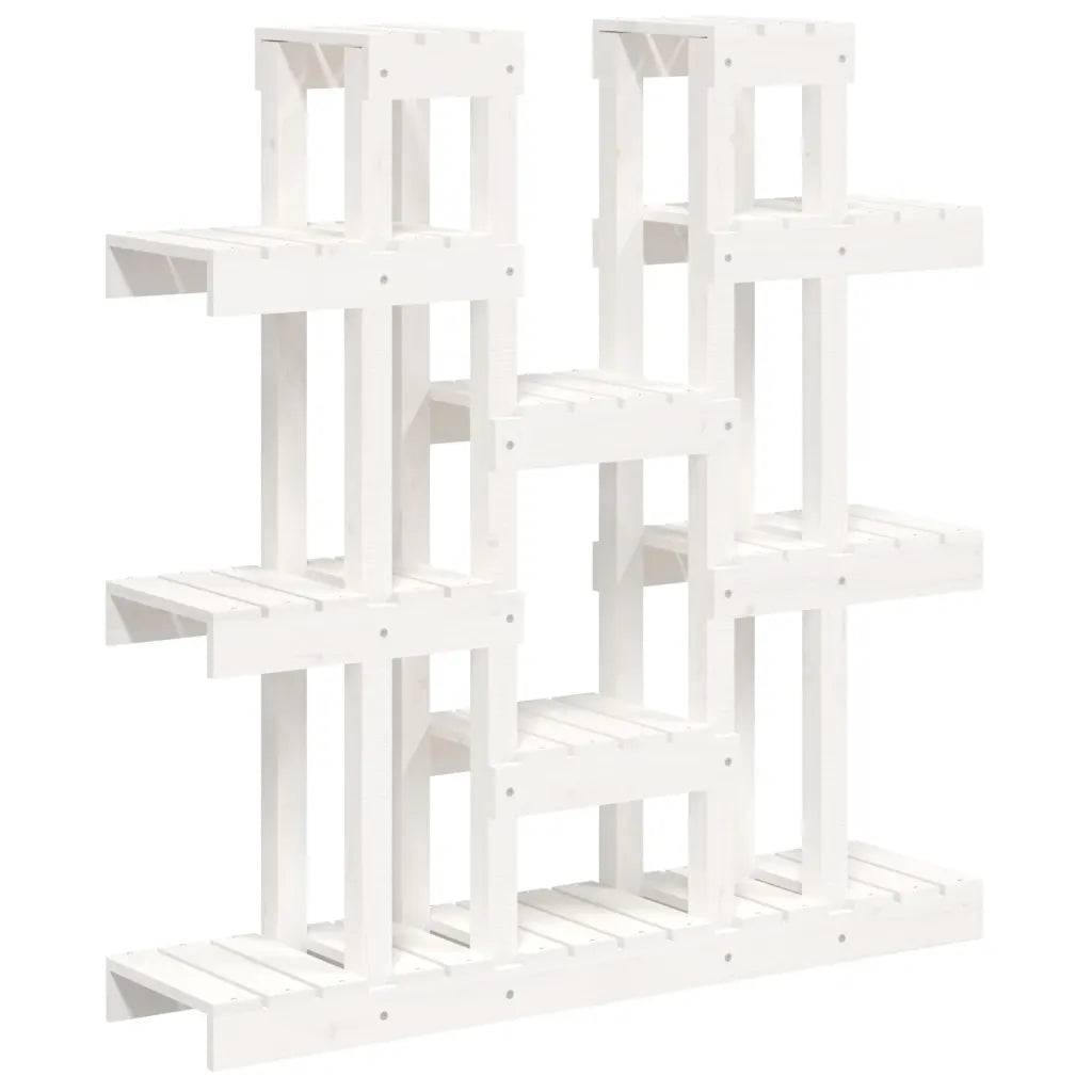 Support à plantes élégant jardin salon 104,5 x 25 x 109,5 cm en bois de pin blanc - Image 1