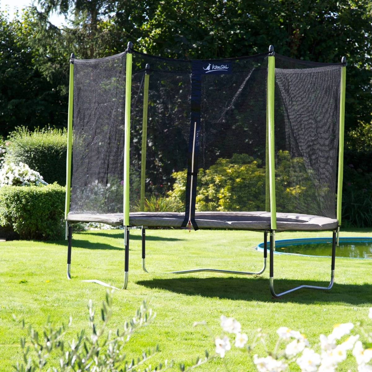 Kangui - Trampoline jardin Ø 250 cm + échelle + kit d'ancrage - JUMPI 250 - Noir/Vert Kangui - Imagen 5
