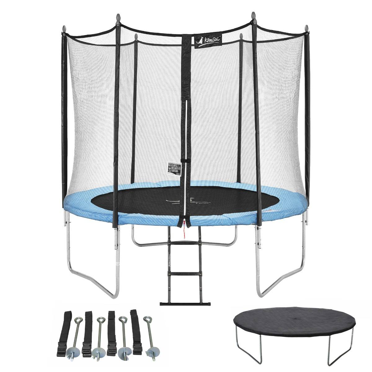 Kangui - Trampoline de jardin 250 cm + échelle + bâche de protection + kit d'ancrage Kangui - Imagen 1