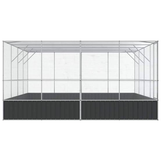 Volière XXL Acier Galvanisé Immense Habitat Argent 418x414x212cm - ComfortXL Outdoor Living - Image 5