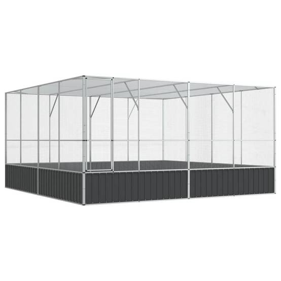 Volière XXL Acier Galvanisé Immense Habitat Argent 418x414x212cm - ComfortXL Outdoor Living - Image 2