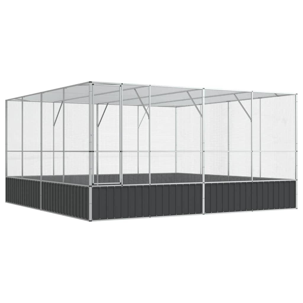 Volière XXL Acier Galvanisé Immense Habitat Argent 418x414x212cm - ComfortXL Outdoor Living - Image 2