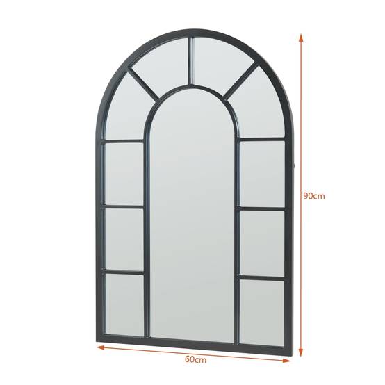 Miroir décoration moderne design mural MDF 90 x 60 cm noir - Image 3