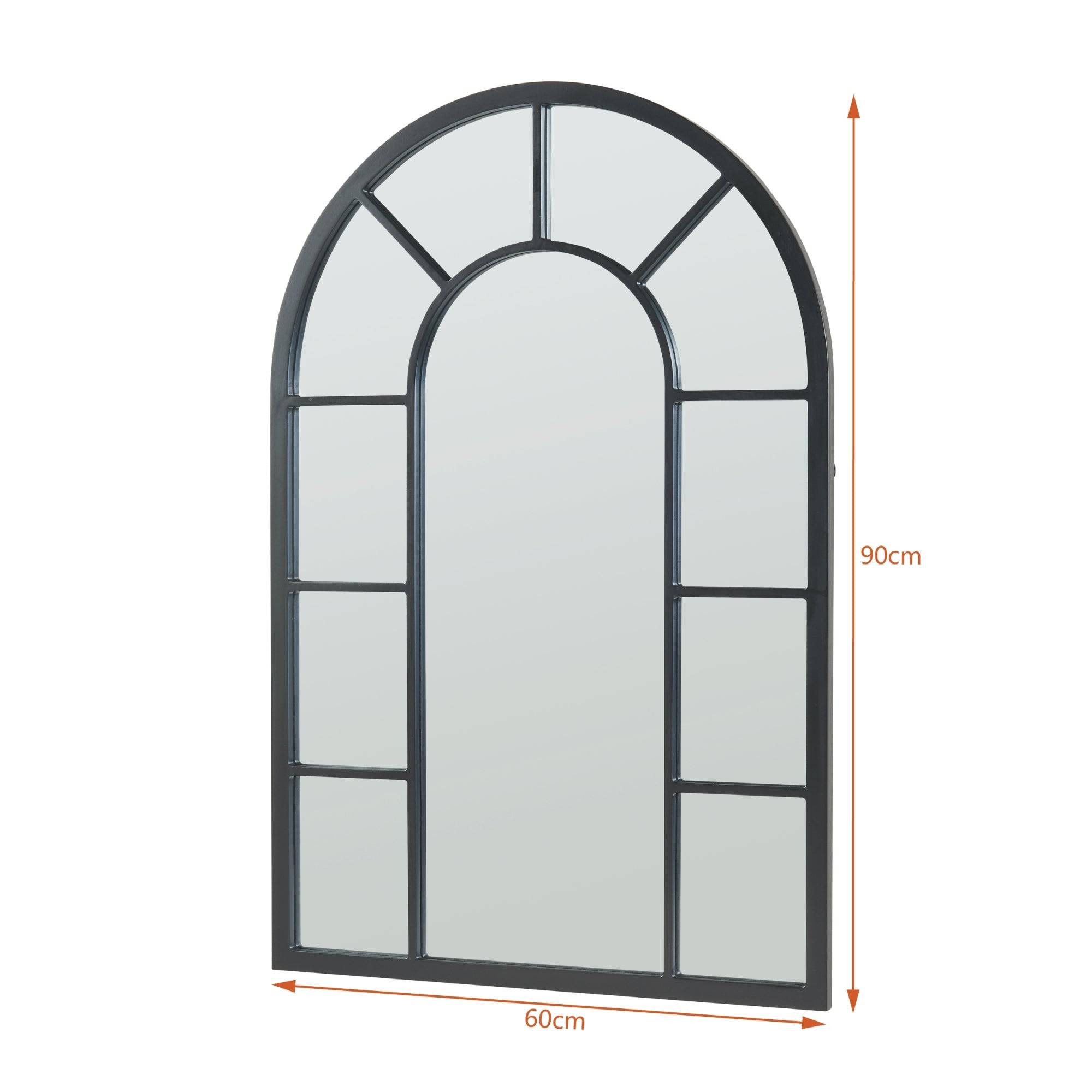 Miroir décoration moderne design mural MDF 90 x 60 cm noir - Image 3