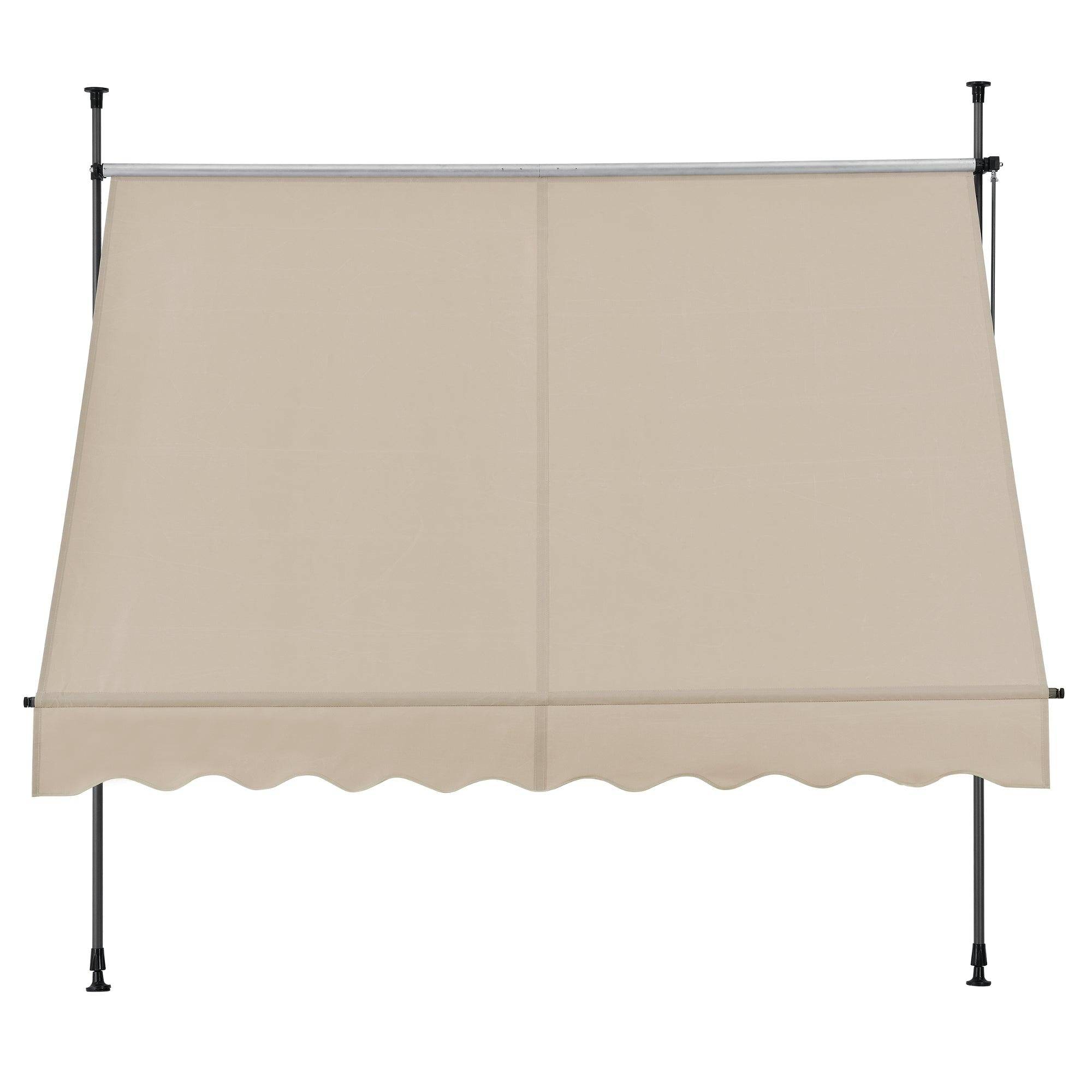 Helloshop26 - Brise-soleil pare-soleil métal et polyester hauteur variable sable 250 x 120 x 200-300 cm - Imagen 2