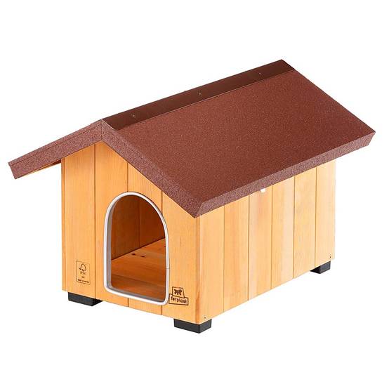 Ferplast - Ferplast Niche pour chiens pour l'extérieur DOMUS MINI, en bois FSC, Pieds isolants en plastique, Porte anti-morsures en aluminium - Imagen 1