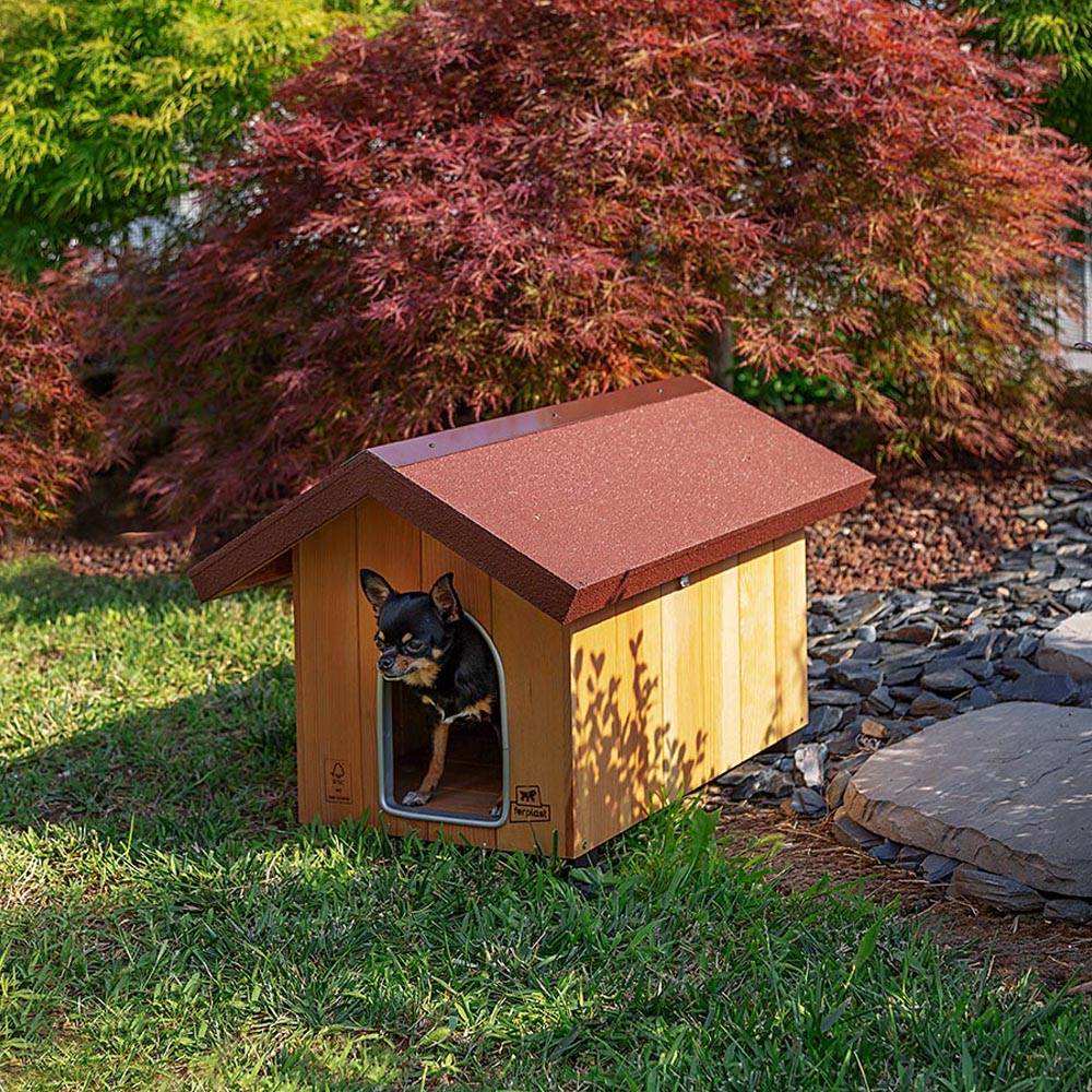 Ferplast - Ferplast Niche pour chiens pour l'extérieur DOMUS MINI, en bois FSC, Pieds isolants en plastique, Porte anti-morsures en aluminium - Imagen 4