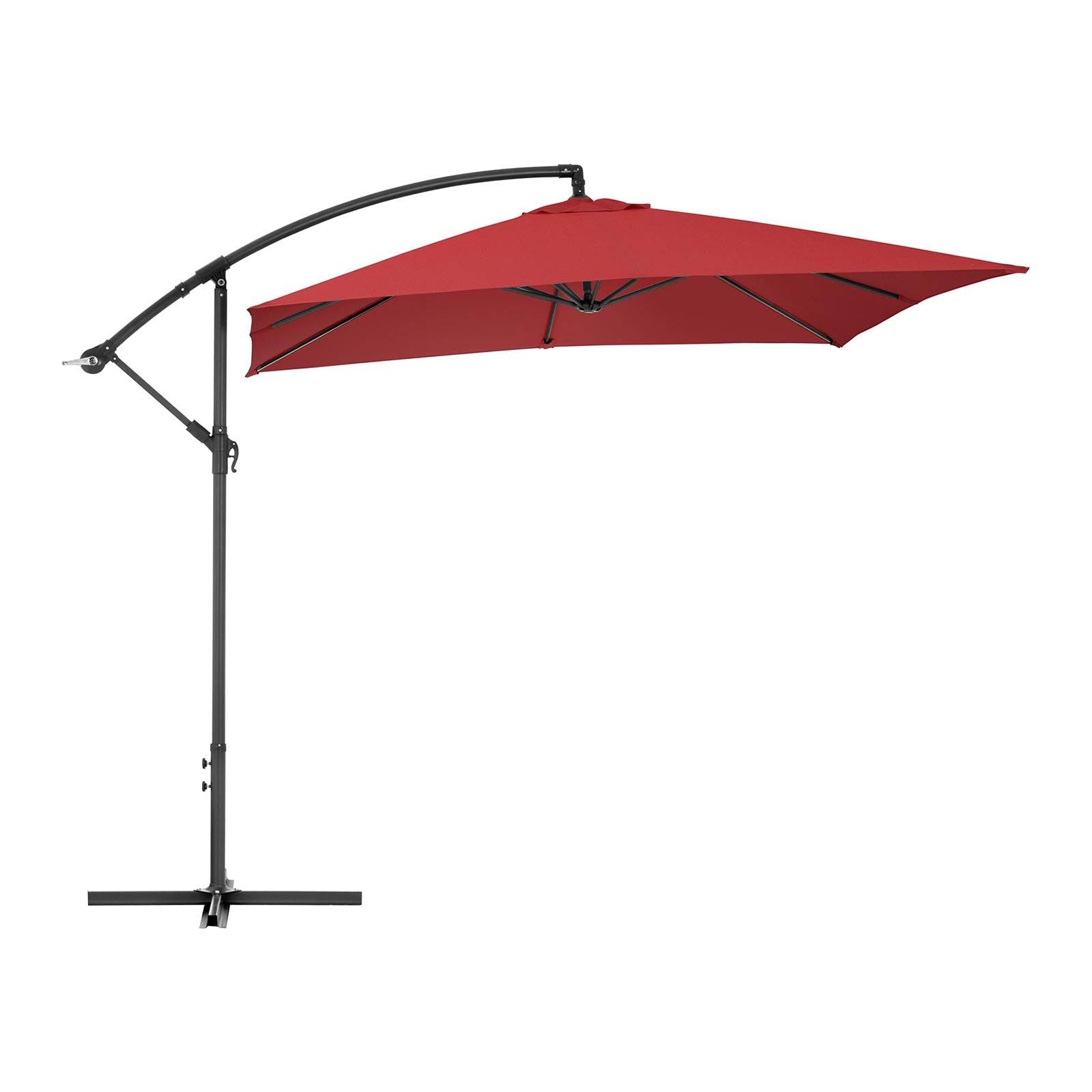 Parasol déporté rectangulaire 250 x 250 cm inclinable bordeaux - Image 2