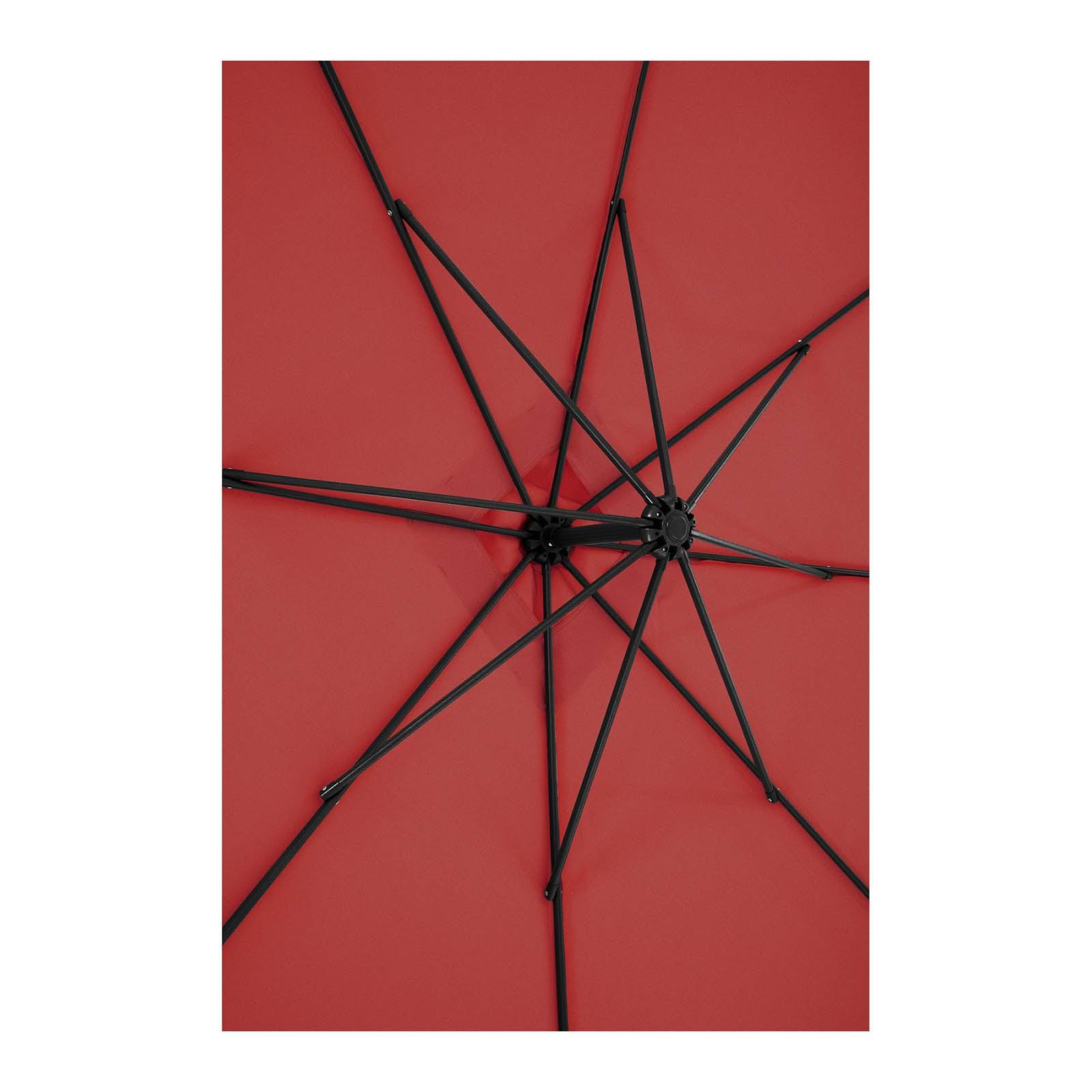 Parasol déporté rectangulaire 250 x 250 cm inclinable bordeaux - Image 5