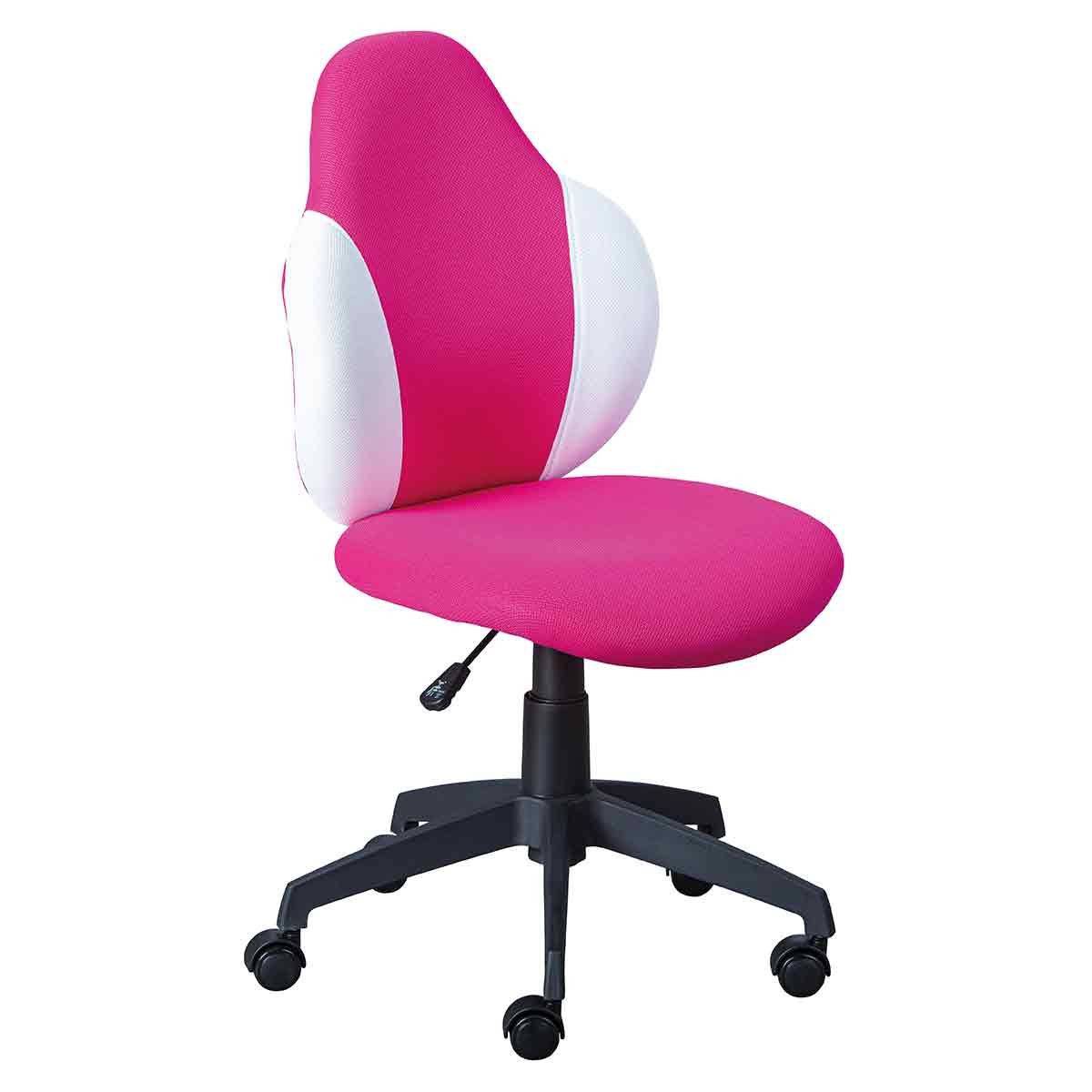 Paris Prix - Chaise de Bureau "Jessi" 100cm Rose & Blanc