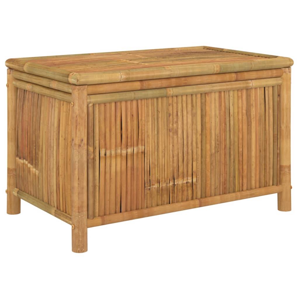 Coffre boîte meuble de jardin rangement 90 x 52 x 55 cm bambou - Image 1