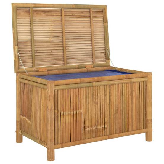 Coffre boîte meuble de jardin rangement 90 x 52 x 55 cm bambou - Image 4