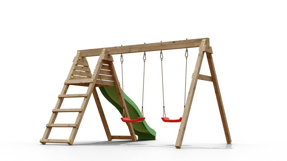 Chalet & Jardin - Portique & Toboggan de jardin en bois  390 x 256 x 252 cm - Azalée Chalet & Jardin - Imagen 1