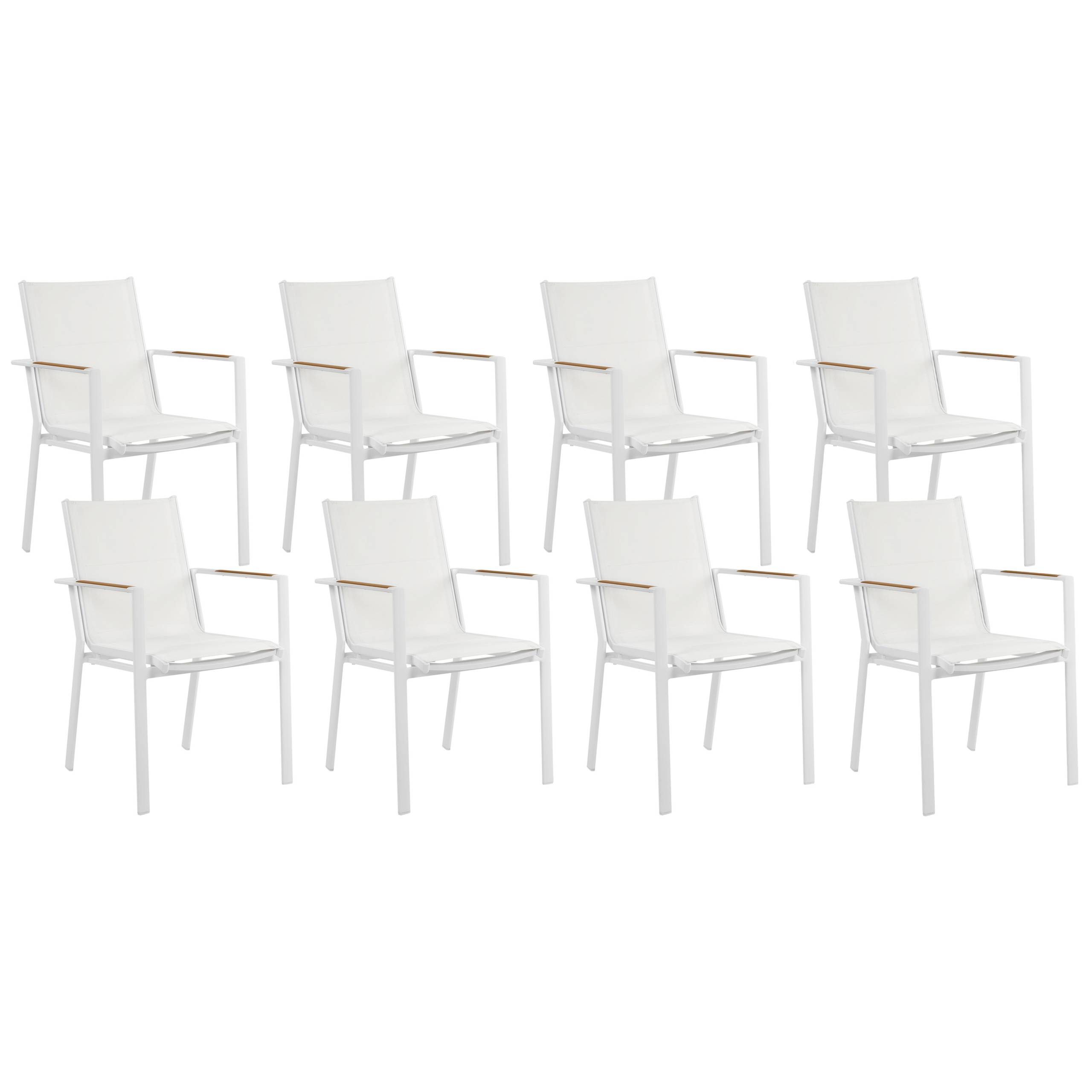 Beliani - Set de salle à manger, 8 Personnes Aluminium Blanc VALCANETTO/BUSSETO - Beliani - Imagen 8