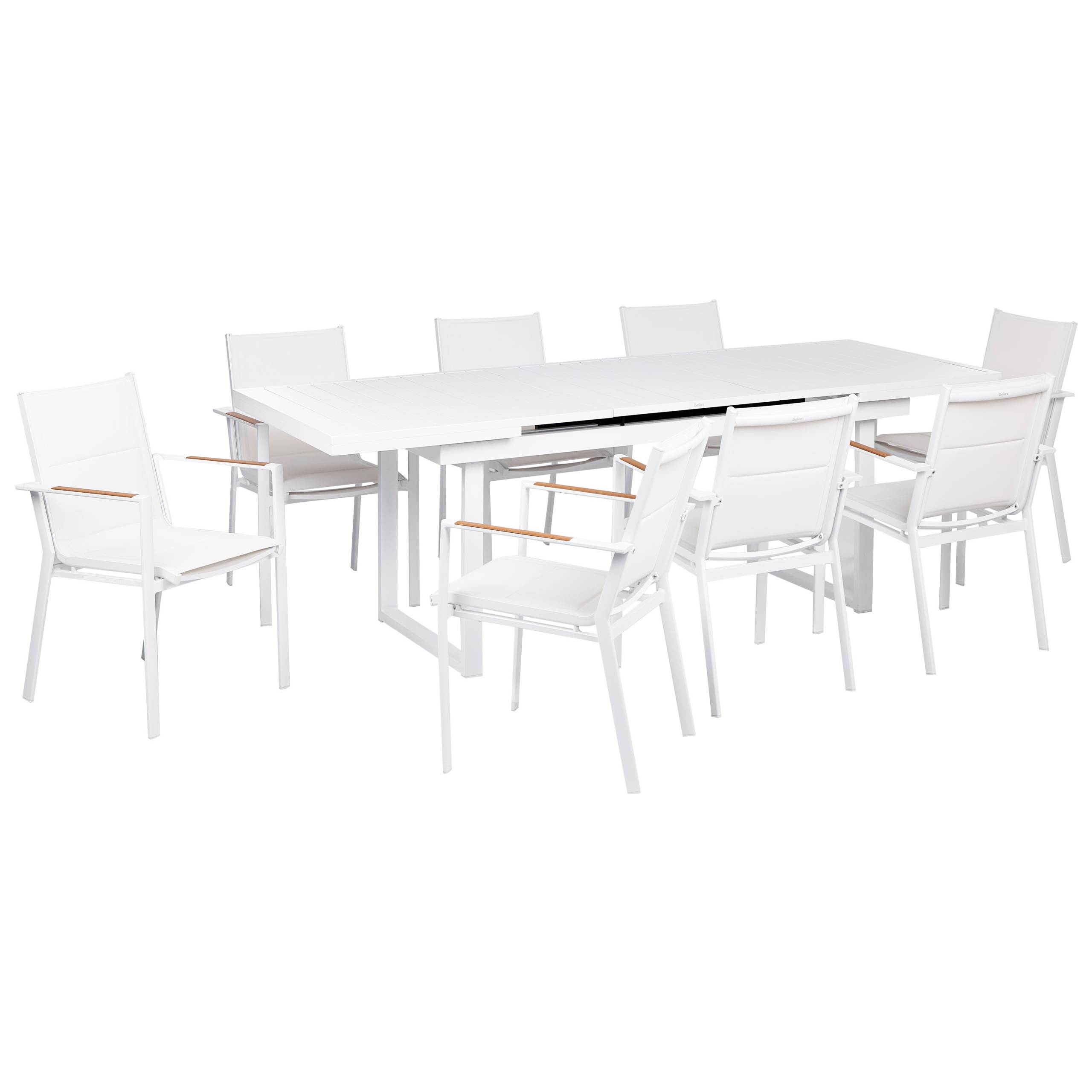 Beliani - Set de salle à manger, 8 Personnes Aluminium Blanc VALCANETTO/BUSSETO - Beliani - Imagen 2