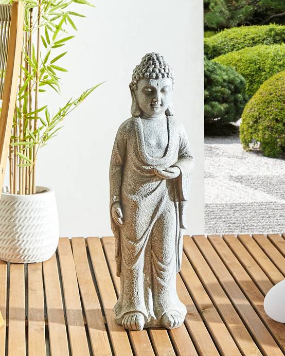 Beliani - Statue de jardin Oxyde de magnésium Gris THOIRY - 21x20x70- Beliani - Image 1
