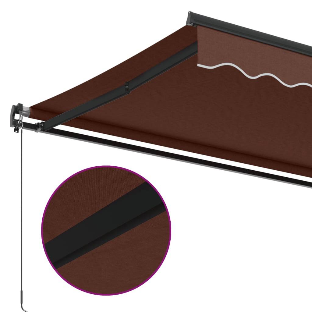 Store Banne Manuel Aluminium pour Terrasse Cadre Anthracite 450x350cm Marron - ComfortXL Outdoor Living - Image 7