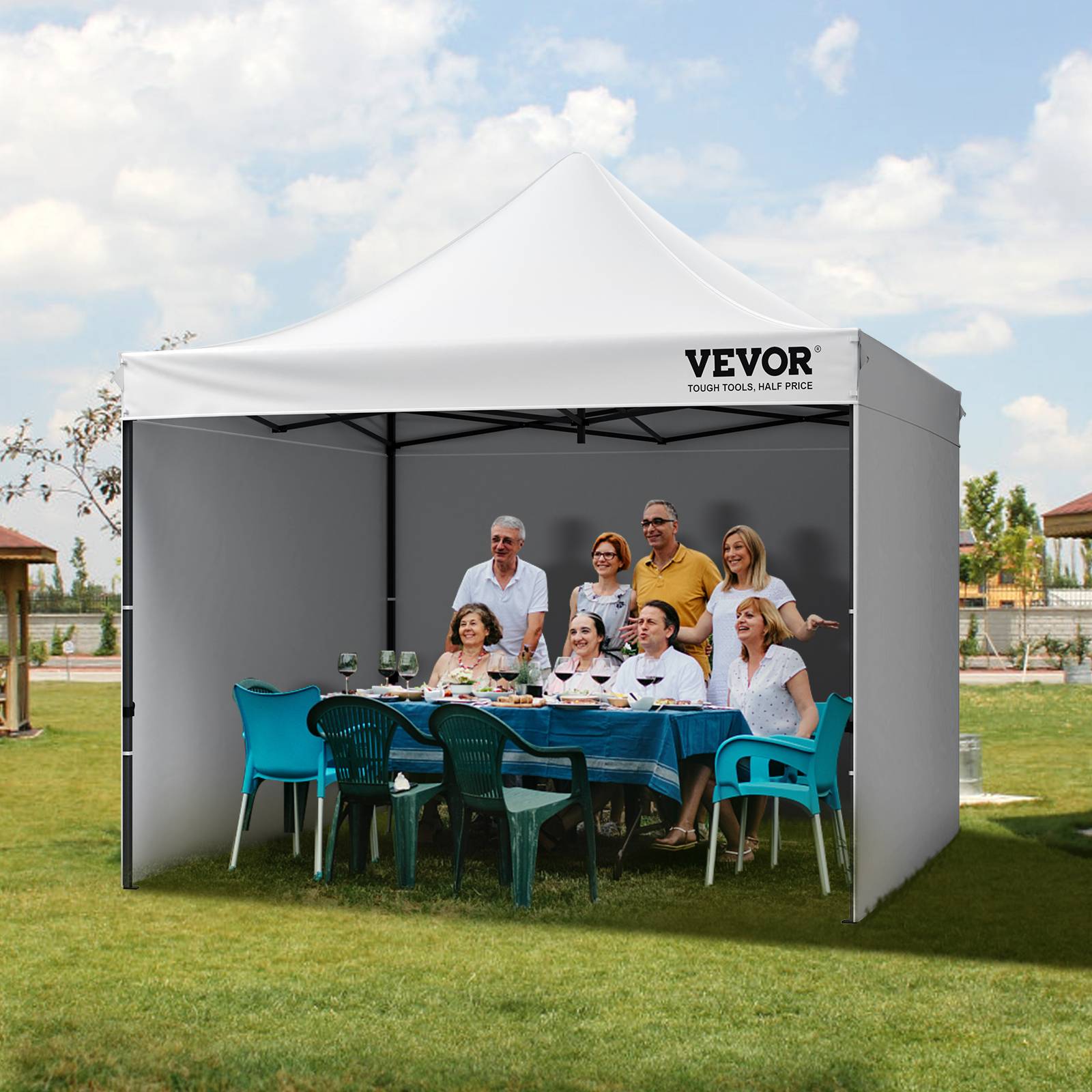 Vevor - VEVOR Tonnelle Pop-up 304,8x304,8 cm, Parois Latérales Amovibles, Résistante aux UV, Portable. - Image 8