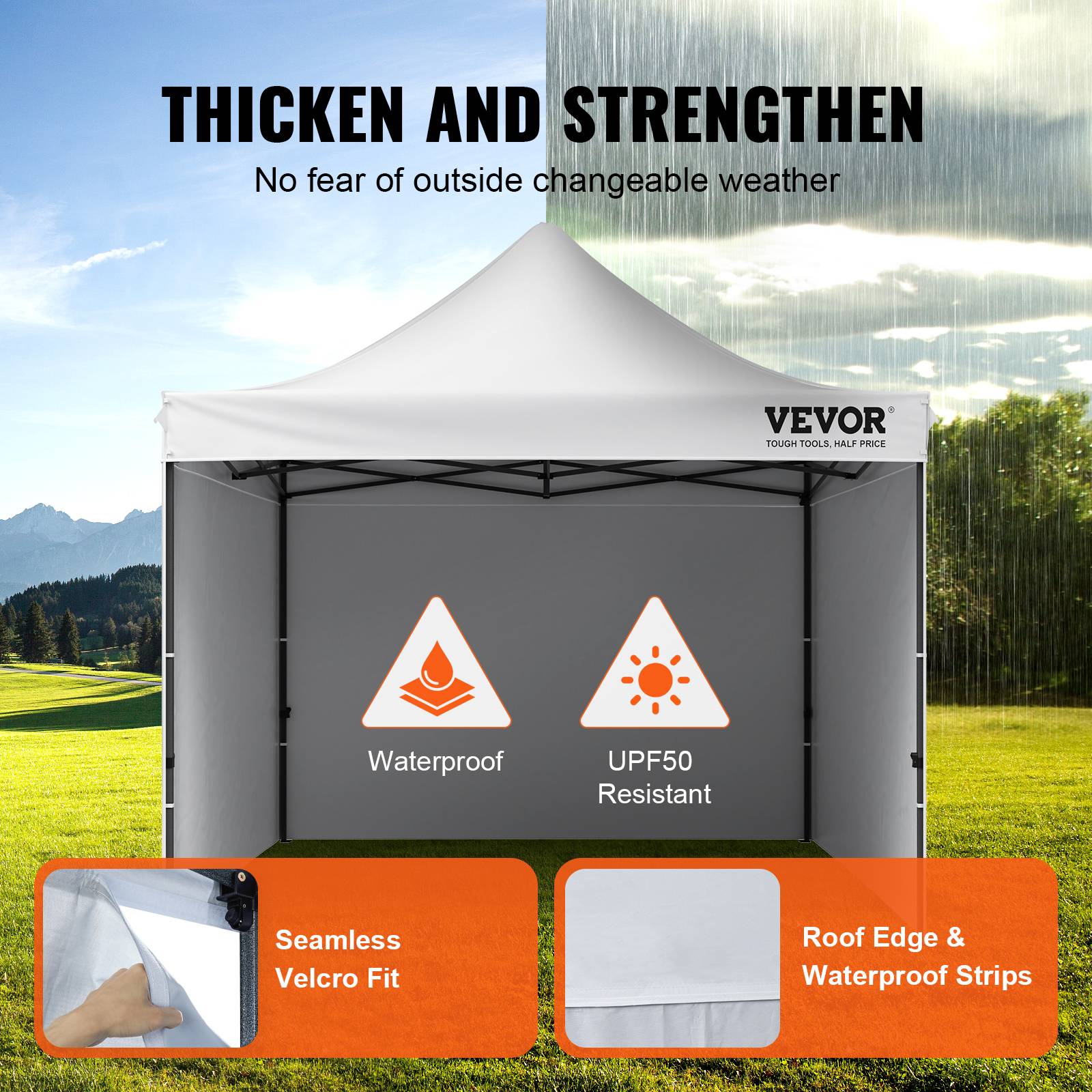 Vevor - VEVOR Tonnelle Pop-up 304,8x304,8 cm, Parois Latérales Amovibles, Résistante aux UV, Portable. - Image 3